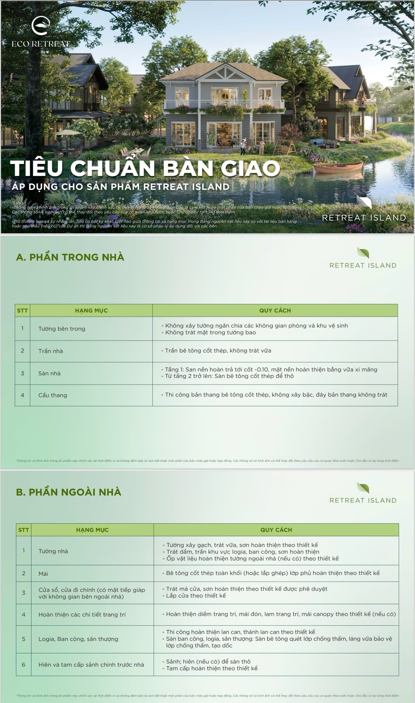 Chất lượng bàn giao Retreat Island