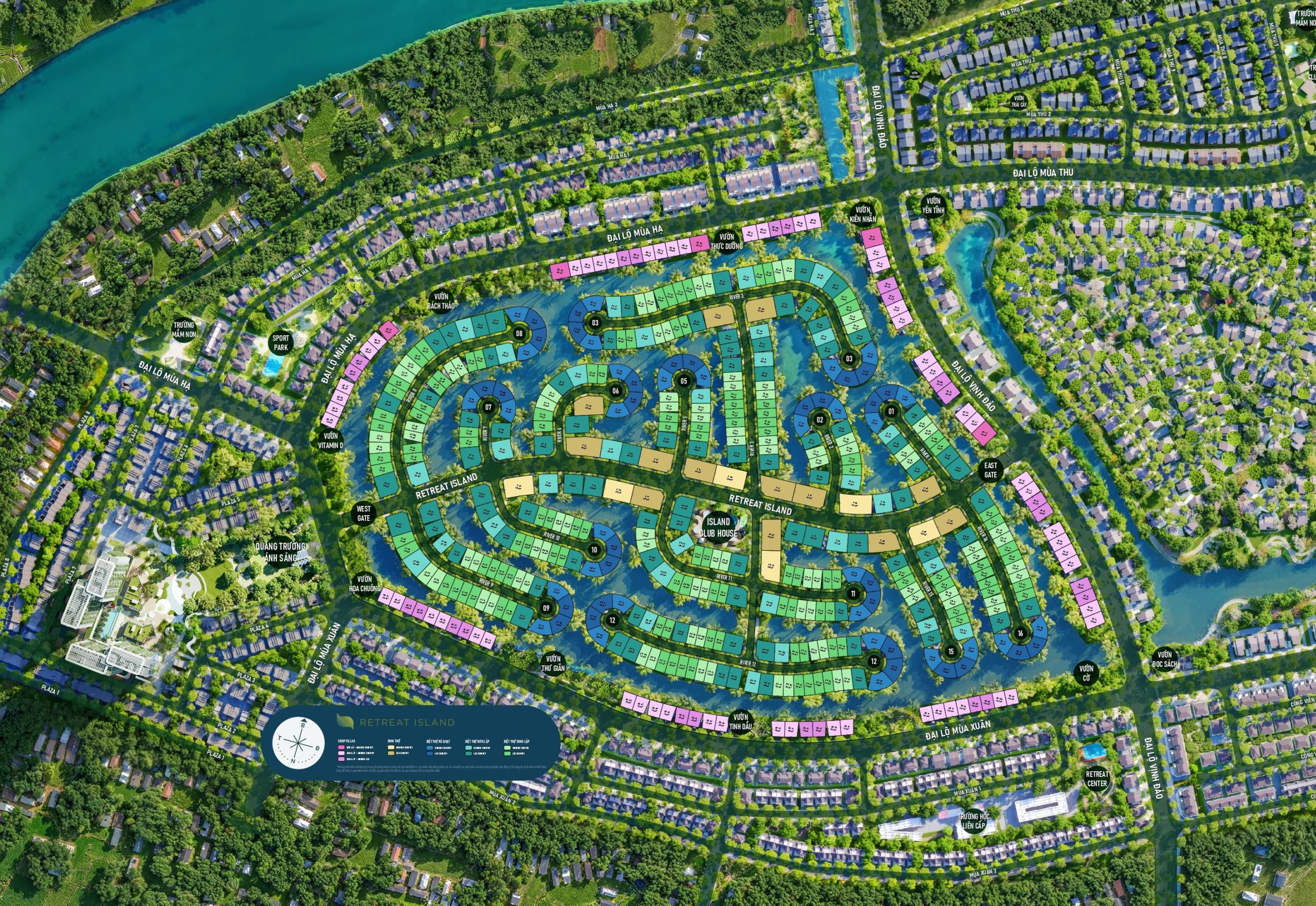 Vị trí Retreat Island trong đại đô thị Eco Retreat