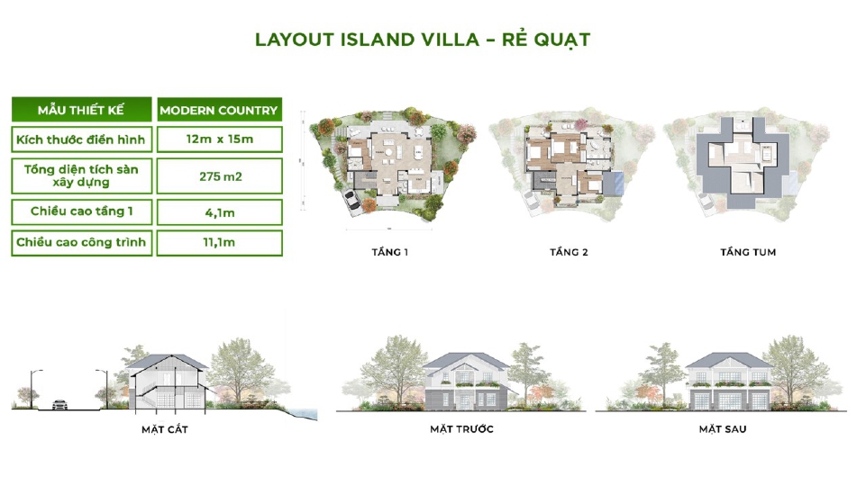 Biệt thự đơn lập Retreat Island rẻ quạt