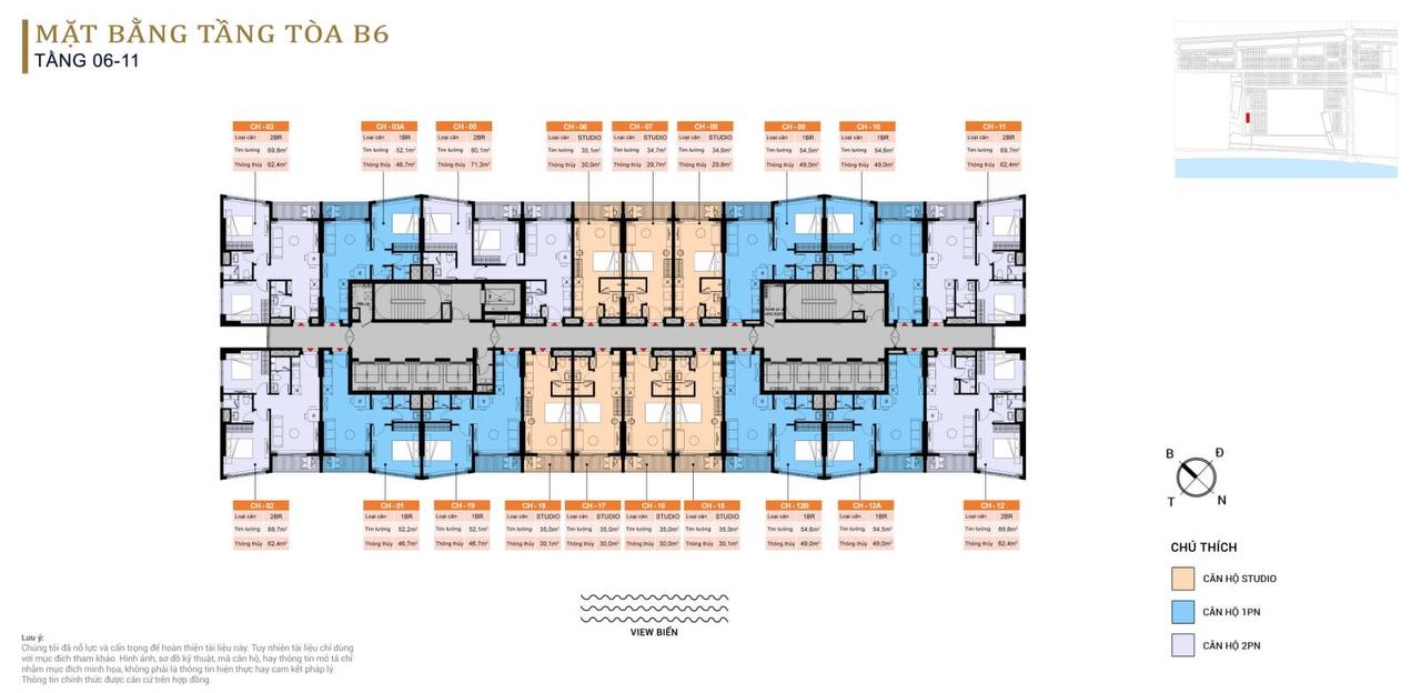 MẶT BẰNG TẦNG ĐIỂN HÌNH TÒA B6