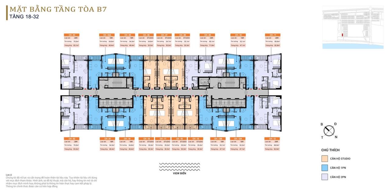 MẶT BẰNG TẦNG ĐIỂN HÌNH TÒA B7