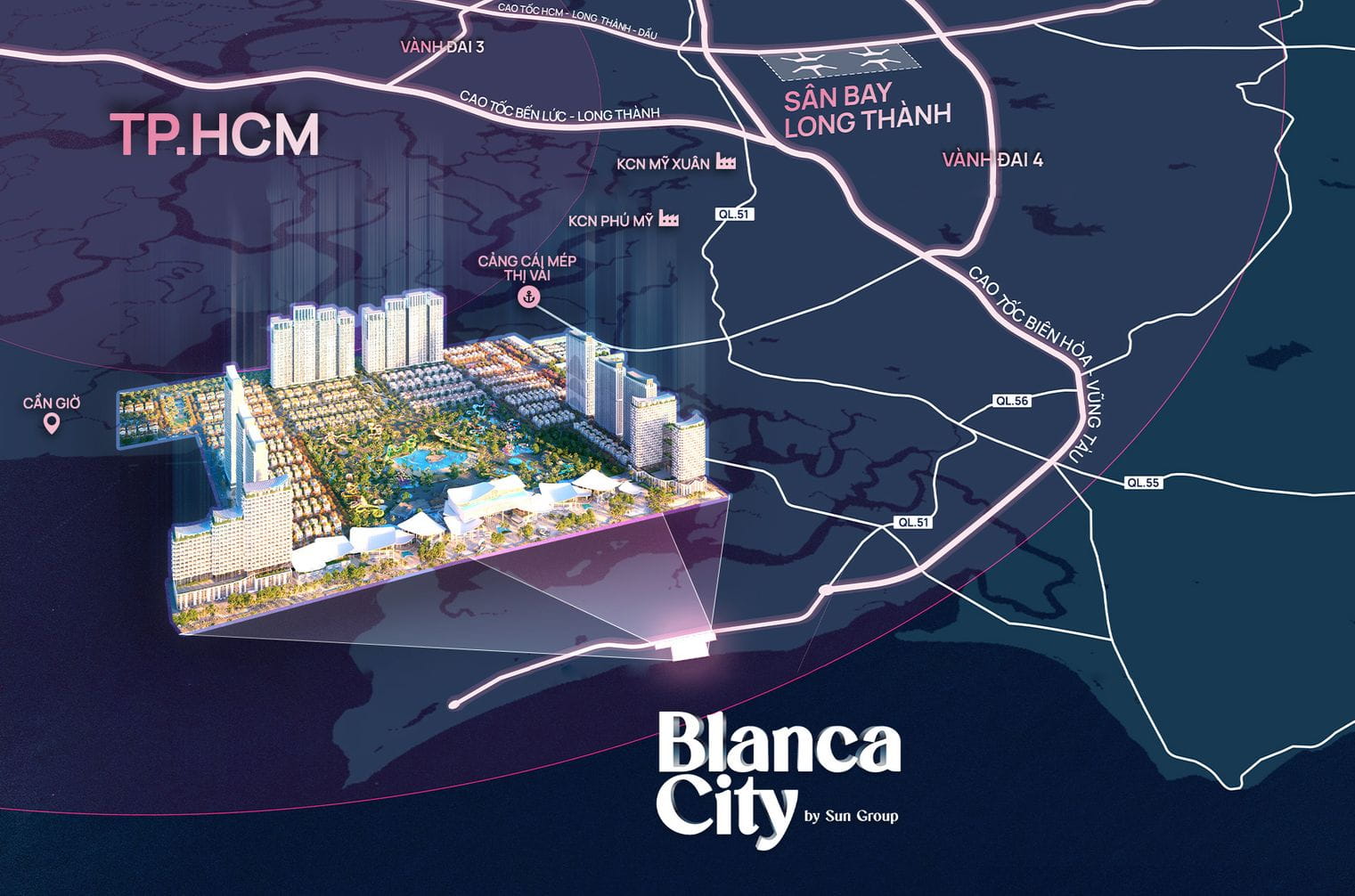 Blanca City và lợi thế vị trí vô cùng hiếm có giữa trục phát triển Vũng Tàu – Long Thành